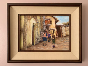 Village Kids - Oil Painting